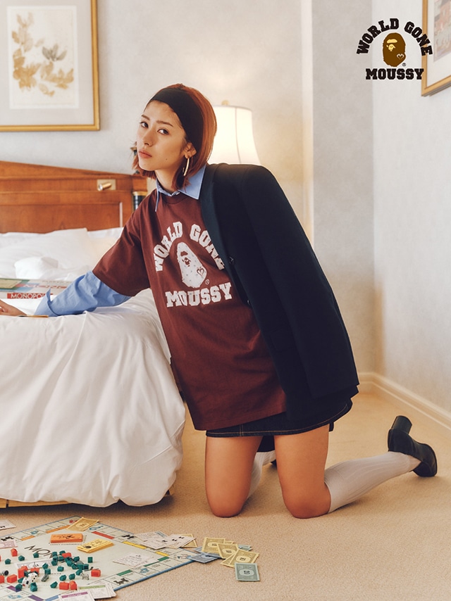 A BATHING APE MOUSSY BPMS CURVE ストレート XS A BATHING APE MOUSSY BPMS CURVE ストレート XS BAPE® LADIES