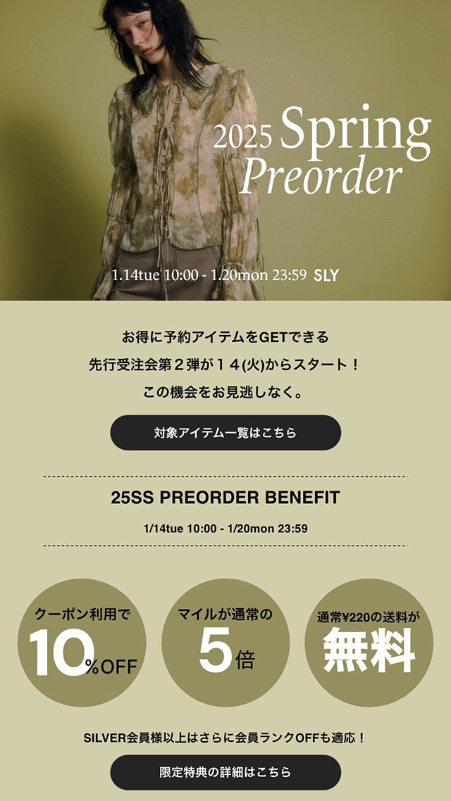 2025SS PreOrder part2｜バロックジャパンリミテッド 公式通販サイト 