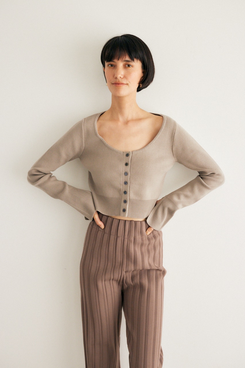 【M_】SHORT KNIT BUTTON UP トップス