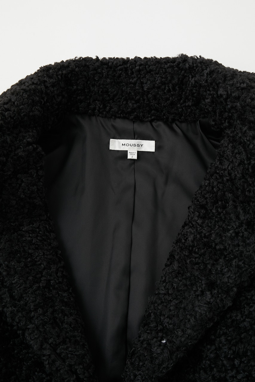 【moussy】BAL COLLAR BOA SHORT コート　ブラック2袖丈56