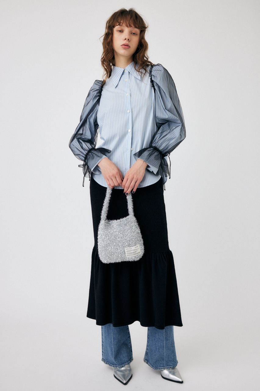 MOUSSY | TULLE SLEEVE シャツブラウス (シャツ・ブラウス ) |SHEL 