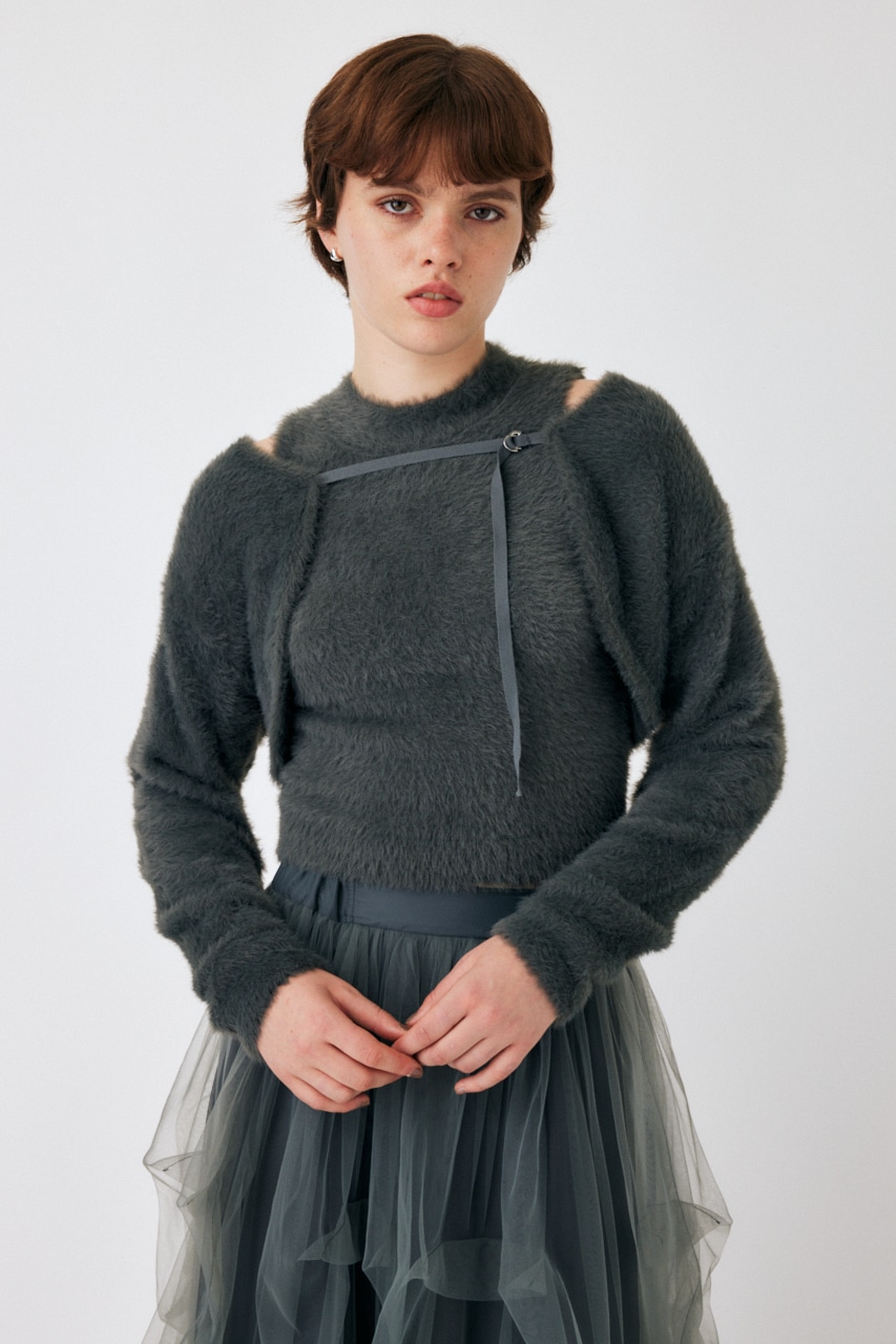 MOUSSY | SHAGGY KNIT ボレロ＆タンク (ニット ) |SHEL 