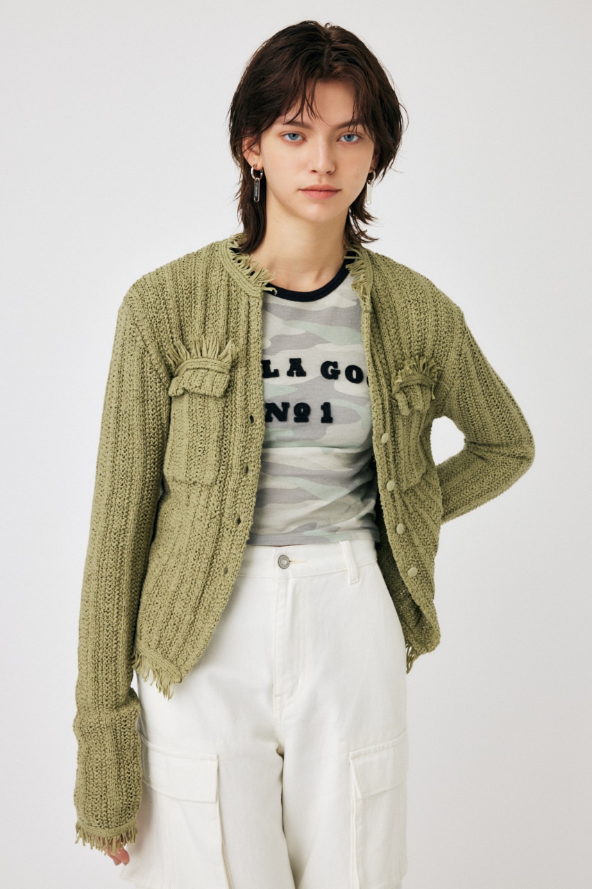 MOUSSY | FRINGE KNIT カーディガン (カーディガン ) |SHEL'TTER WEBSTORE