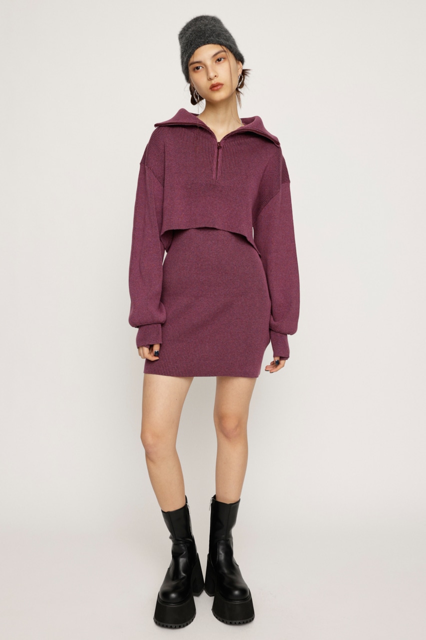 SLY | BIG COLLOR ZIP UP 2P ショートワンピース (ワンピース(ミニ