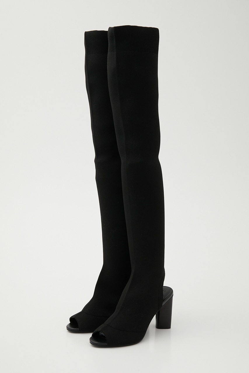 SLY | 【LIMITED ITEM】OPEN TOE KNIT KNEE HIGH ブーツ (ブーツ 