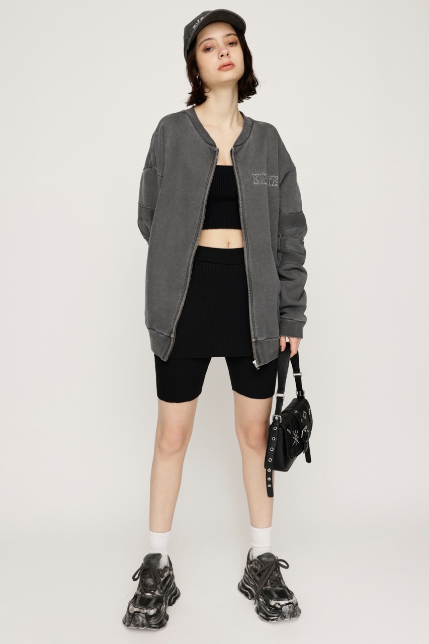 PATCH LOGO 2WAY スウェット BLK FREE