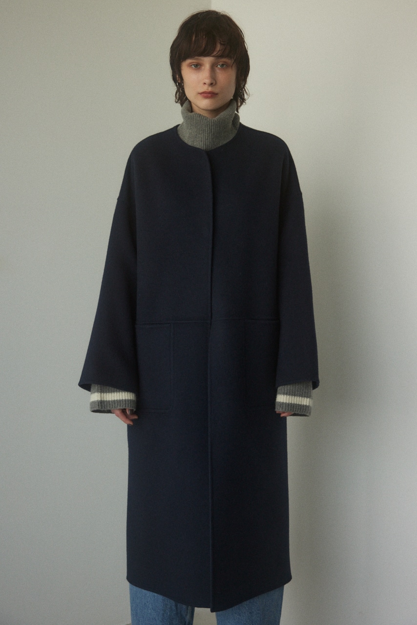 BLACK BY moussy No collar wool coat