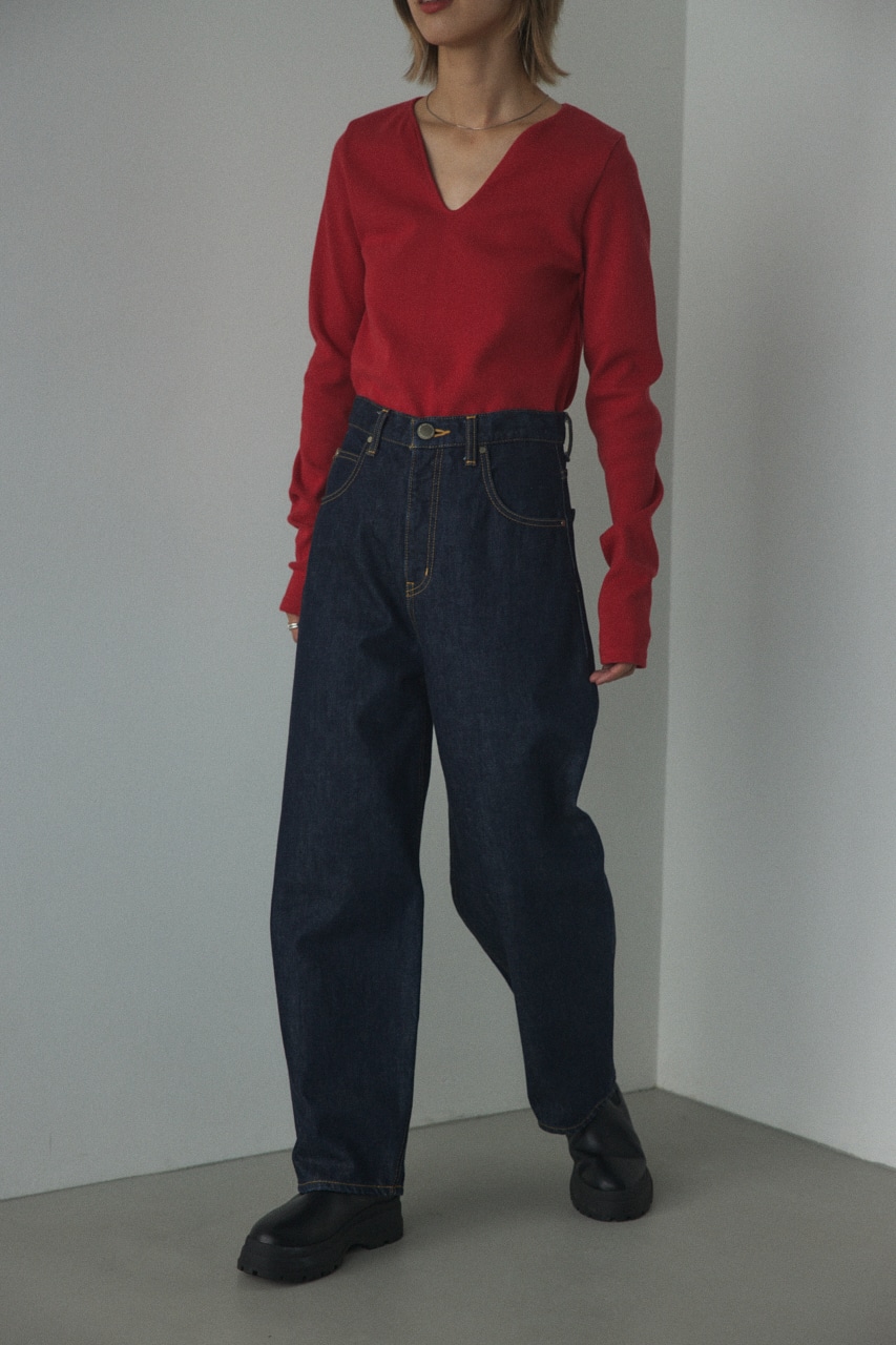 ■PUNA one wash long denim D/BLU 23inch