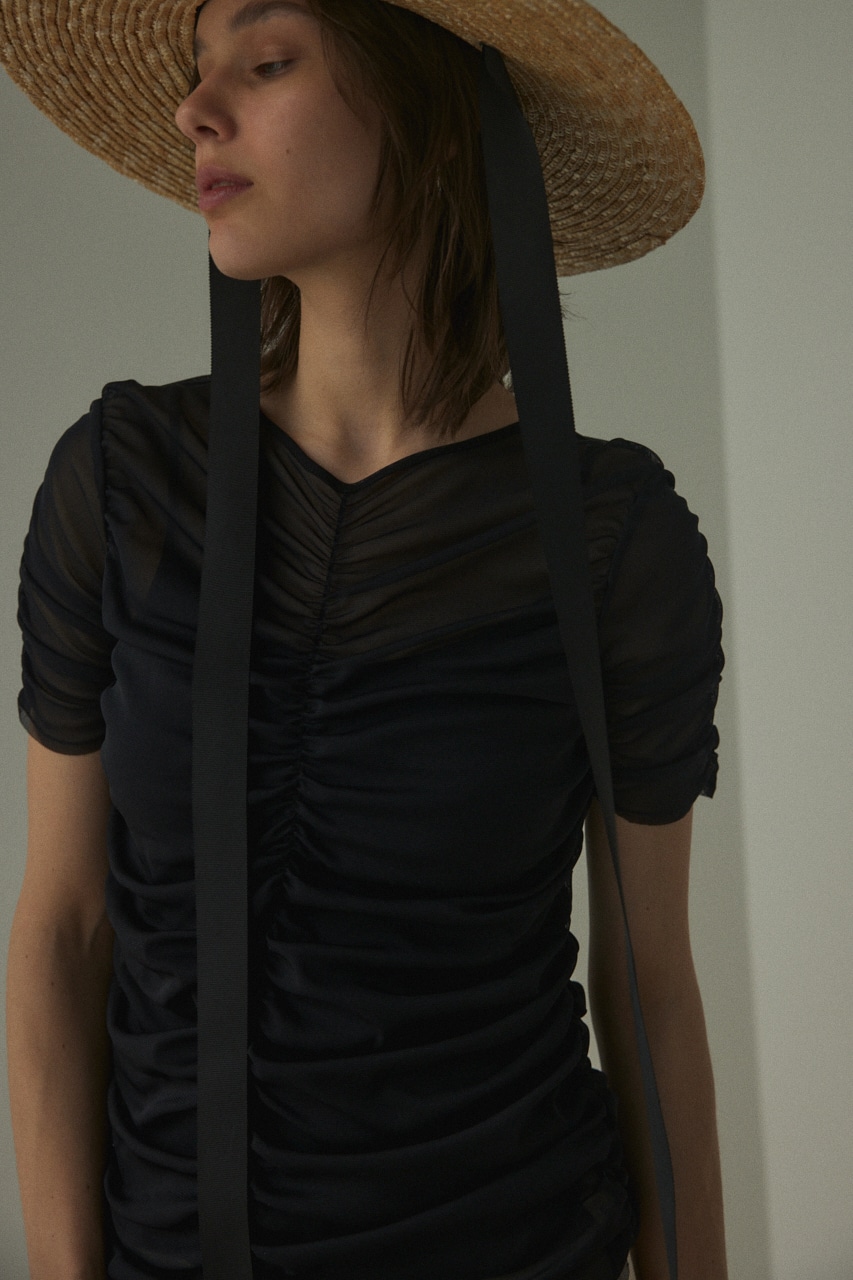 美品！MOUSSY⚫︎完売品のシャーリングトップス⚫︎ブラック⚫︎フリーサイズ MOUSSY | SHIRRING SLEEVELESS トップス (その他トップス