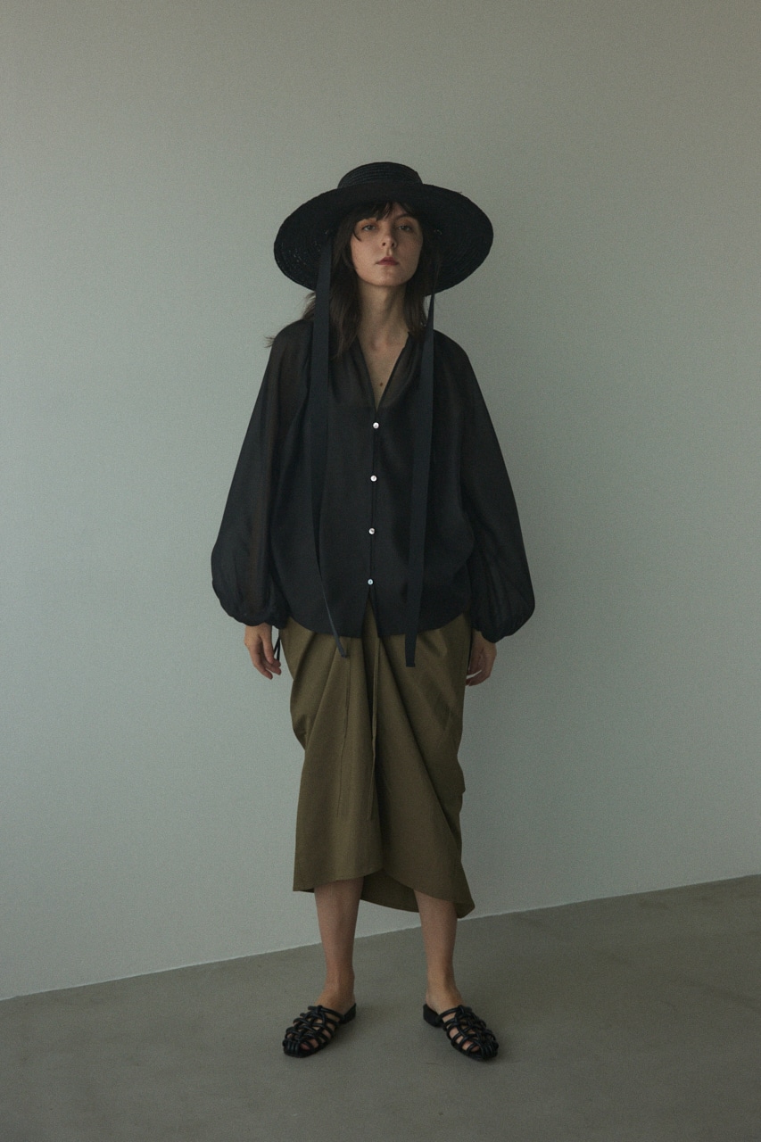 2way balloon blouse BLK FREE