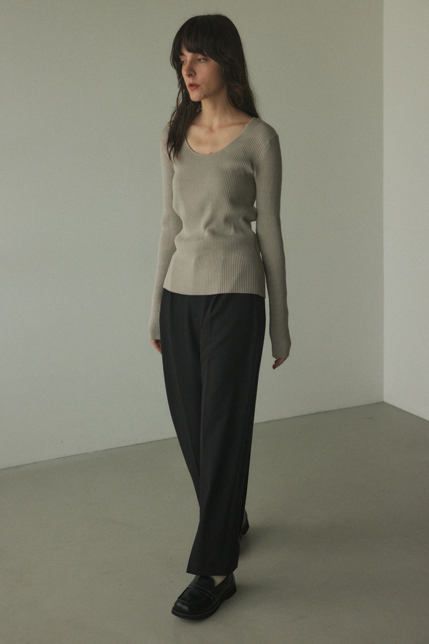 washable round neck tops L/GRY FREE