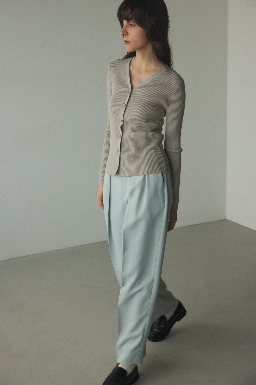 washable rib cardigan L/GRY FREE