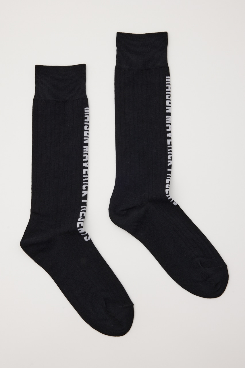 【MAISON MAVERICK PRESENTS】マヴェリックロゴサッカーソックス BLK FREE