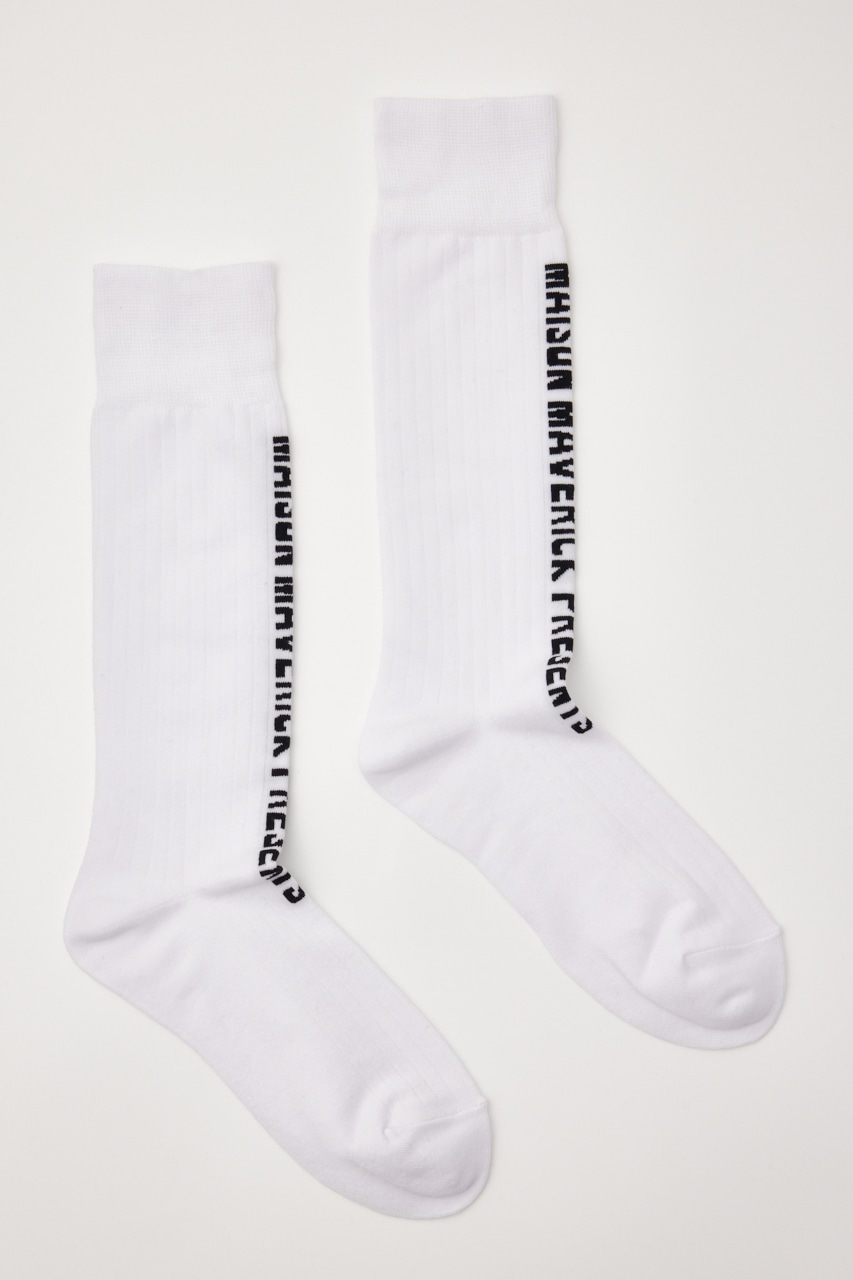 【MAISON MAVERICK PRESENTS】マヴェリックロゴサッカーソックス WHT FREE