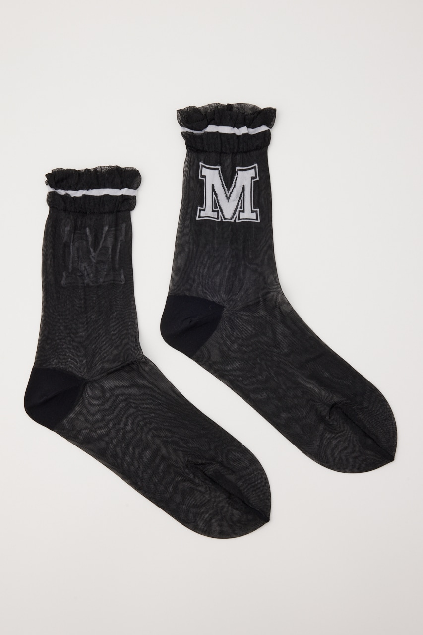 【MAISON MAVERICK PRESENTS】カレッジチュールソックス BLK FREE