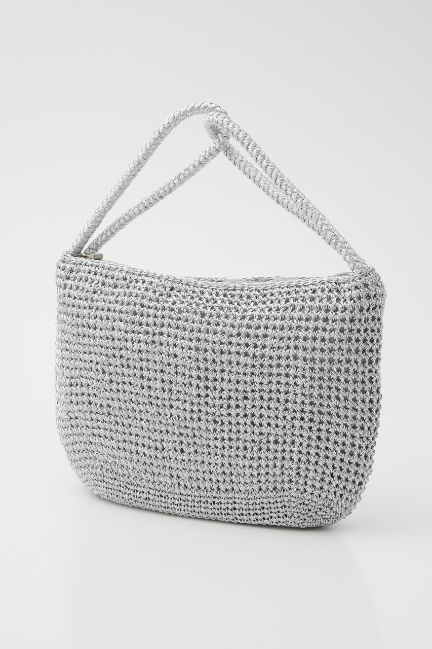 【SHEL'TTER SELECT】2wayハンドルメタリックコード編みバッグ SLV FREE