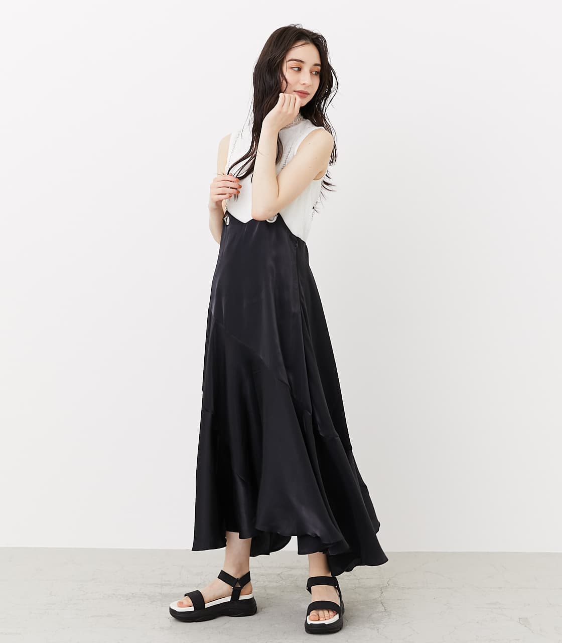 rienda | チェーンサスペンダーグロスフレアSK (その他ボトム ) |SHEL  