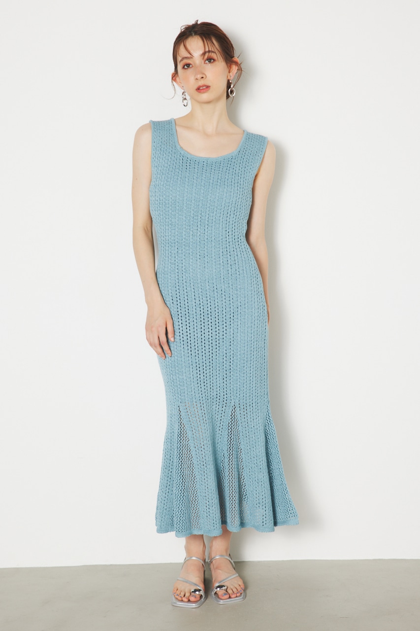 rienda | クロシェ編みマーメイドKnit OP (ワンピース(ロング  