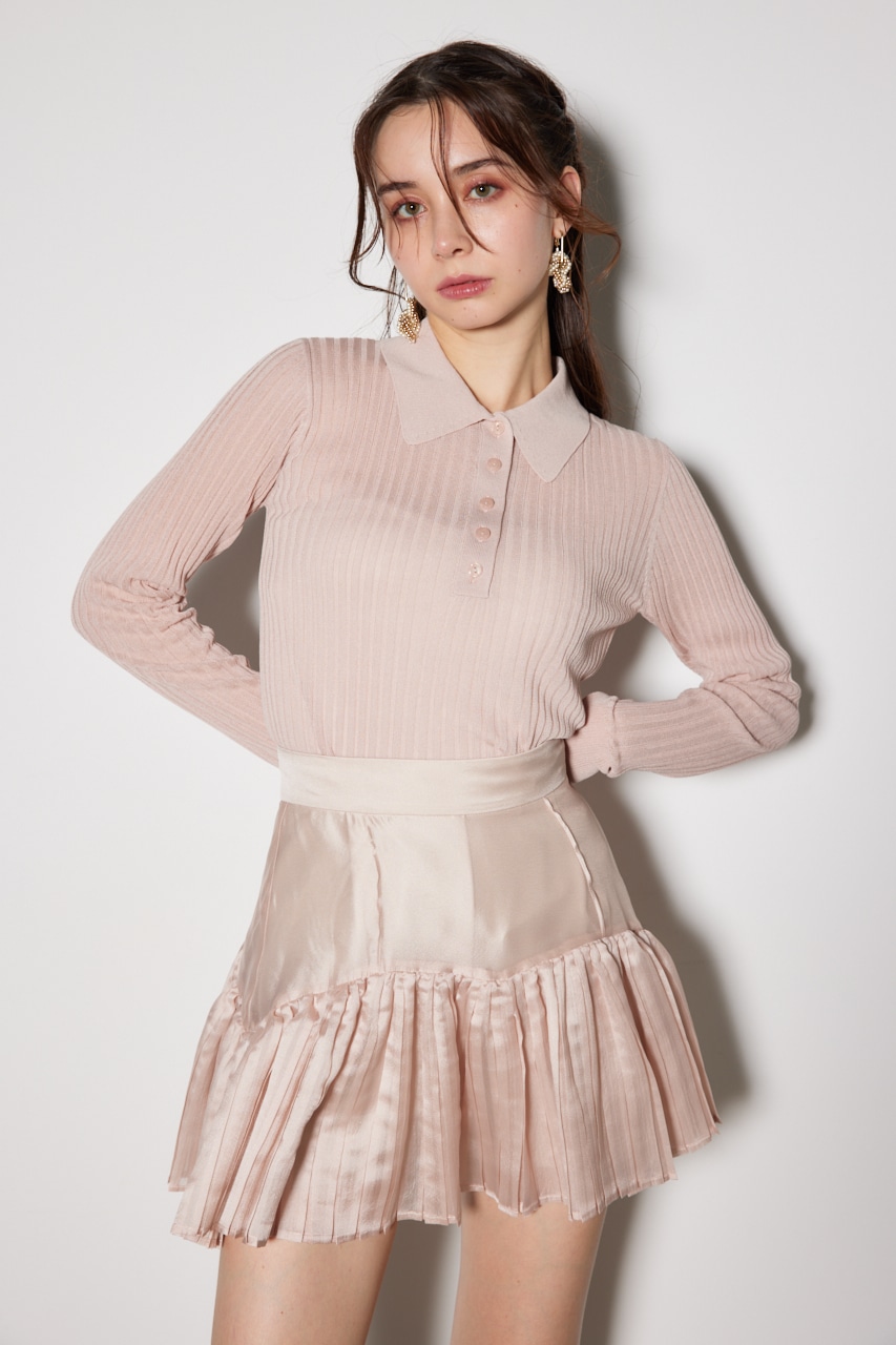 シアーポロニットトップス PNK FREE