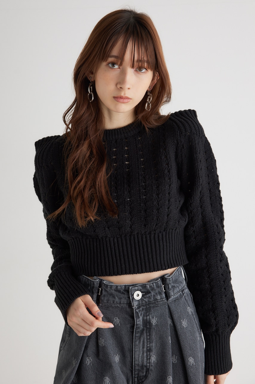 ショルダーポイントクロシェ TOP BLK FREE