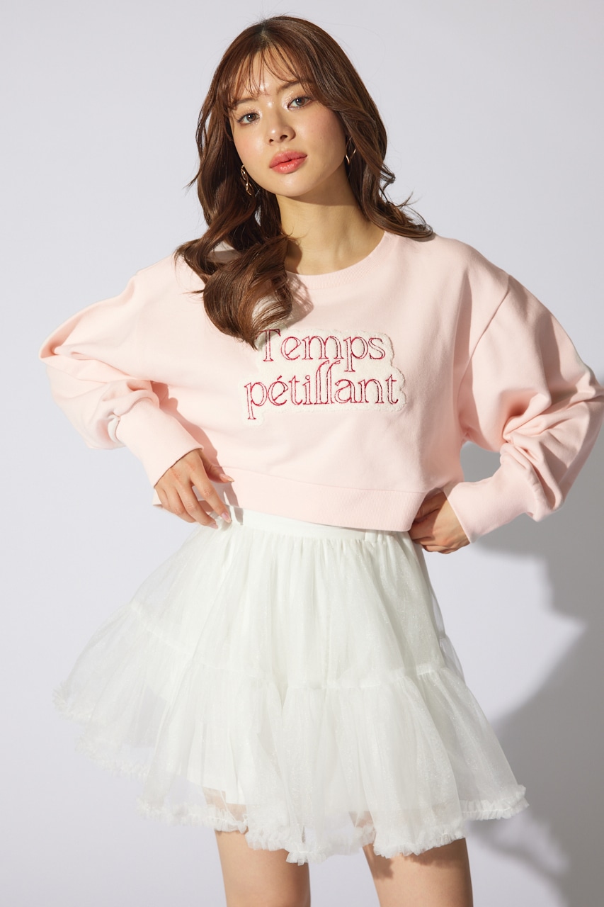 サガラ刺繍スウェットトップス PNK FREE