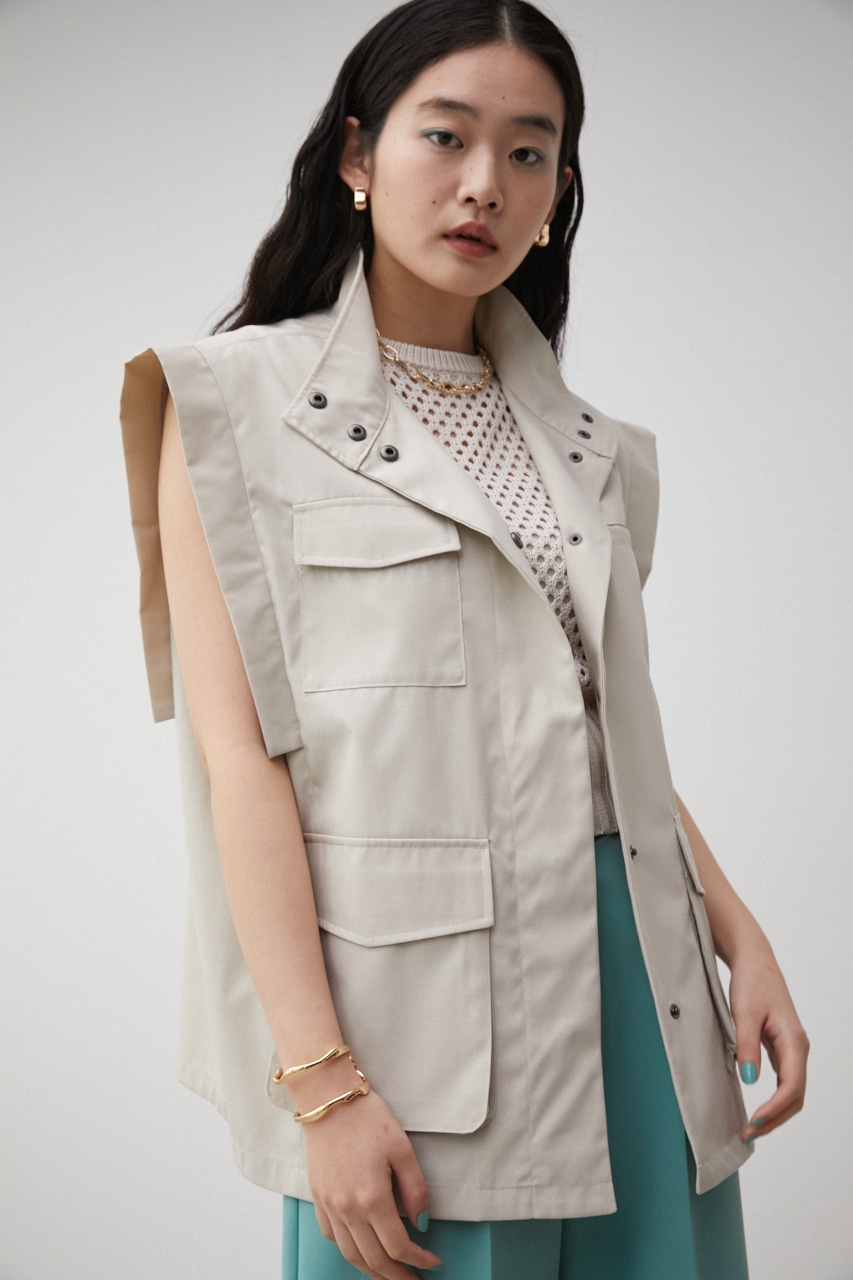 AZUL BY MOUSSY | STAND NECK BIG POCKET VEST (ベスト ) |SHEL'TTER 