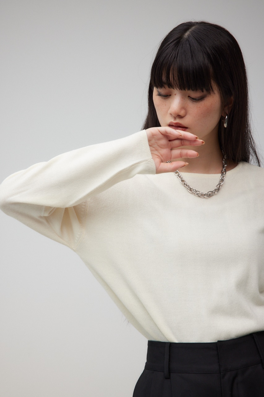 ヌーディー2WAYVネックニットトップス O/WHT S