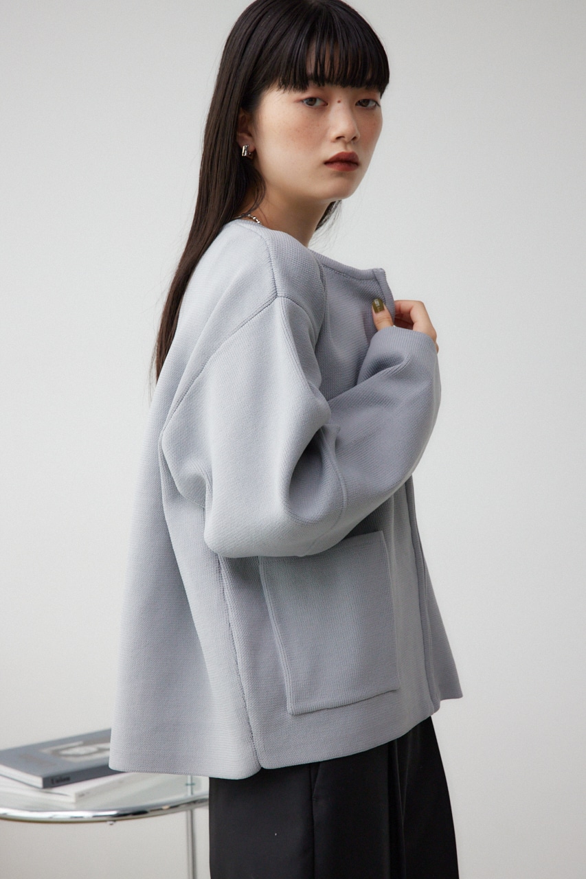 フォルムジップアップニットカーディガン GRY FREE