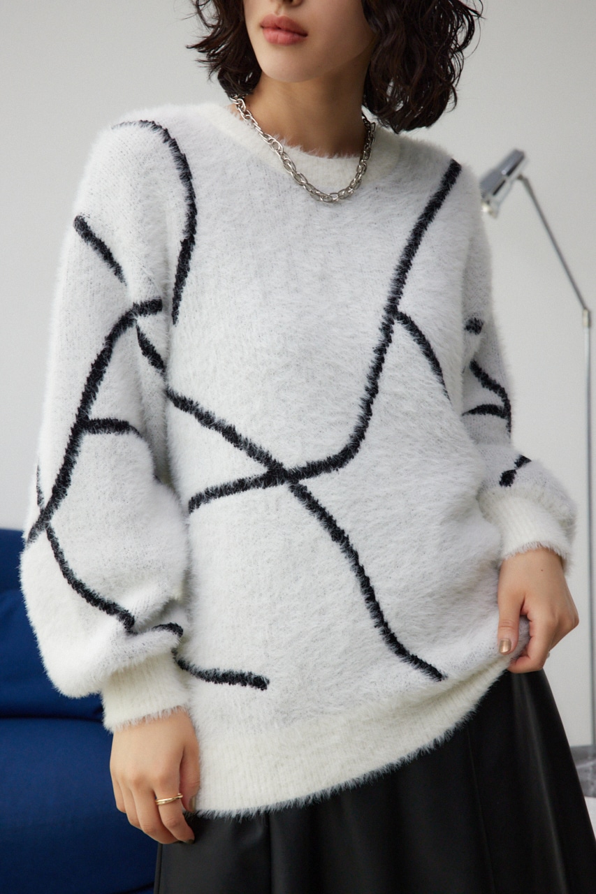 ニュアンスライン柄ニット IVOY FREE