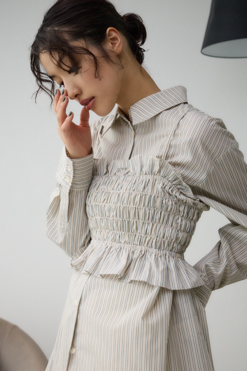 ビスチェ付きオーバーシャツ Stripe FREE