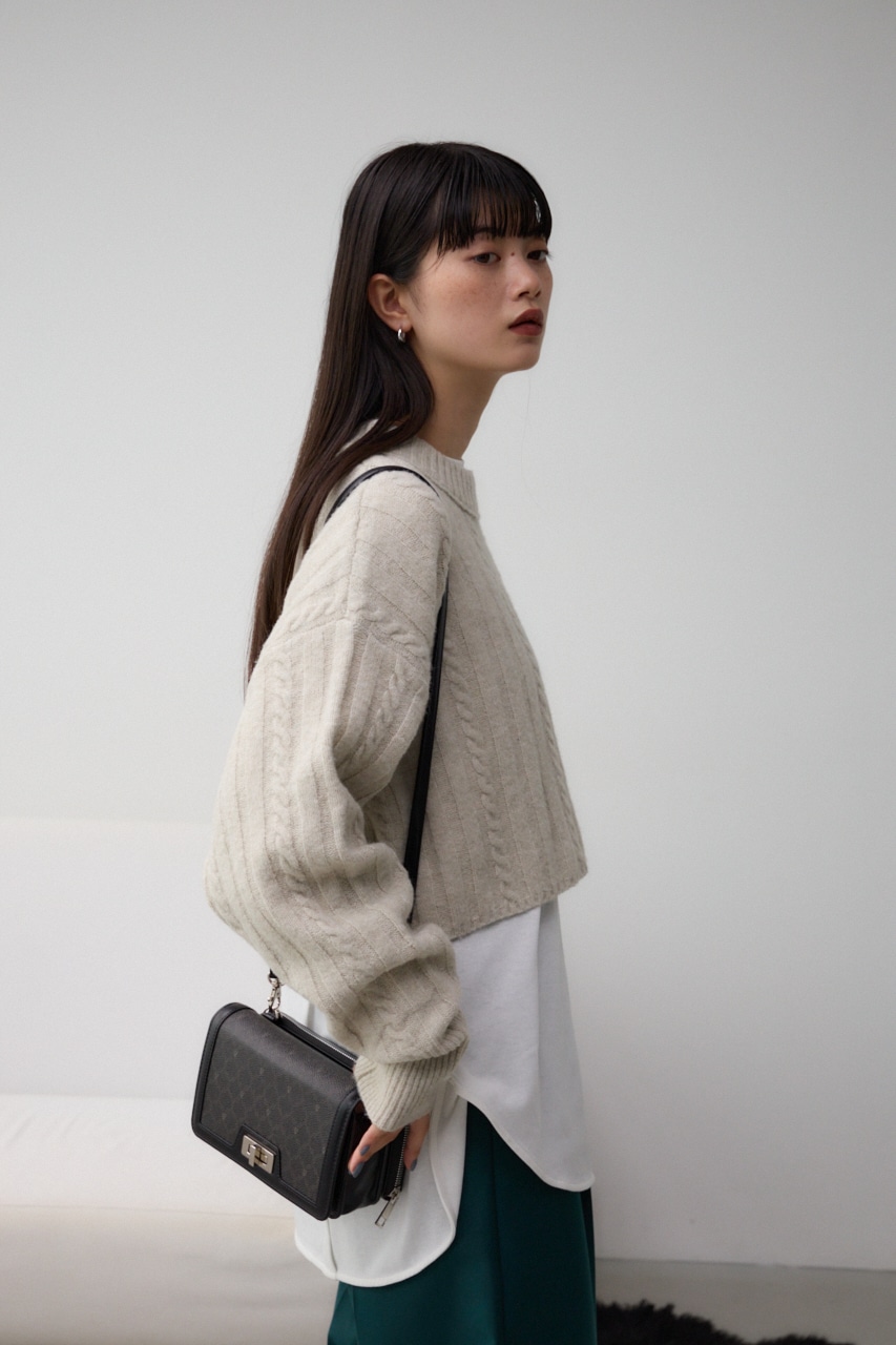 モノグラムパターンウォレットバッグ 柄BLK FREE