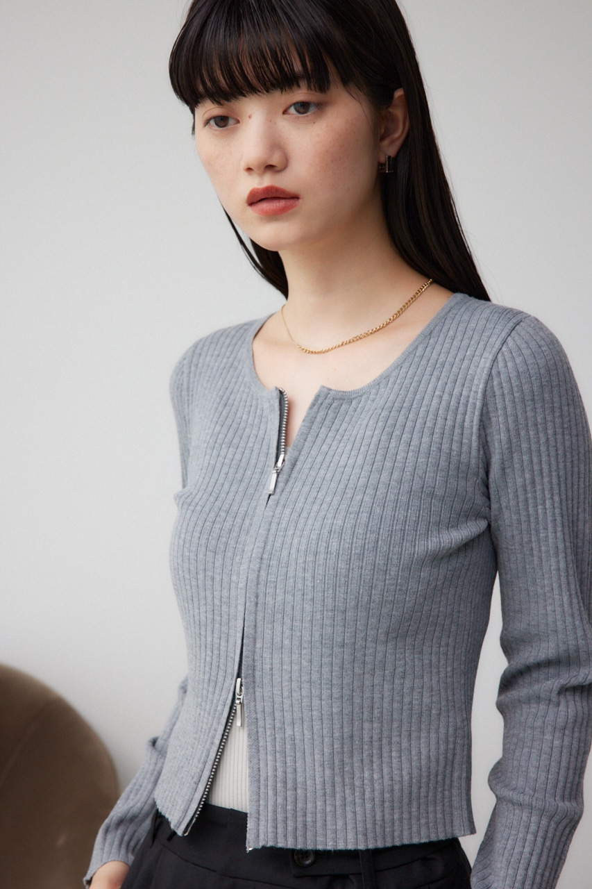 Wジップロングスリーブプルオーバー GRY FREE