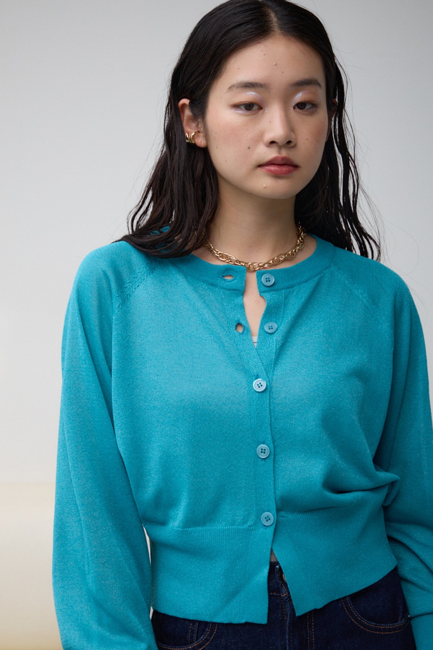 シアーニットカーディガン BLU FREE