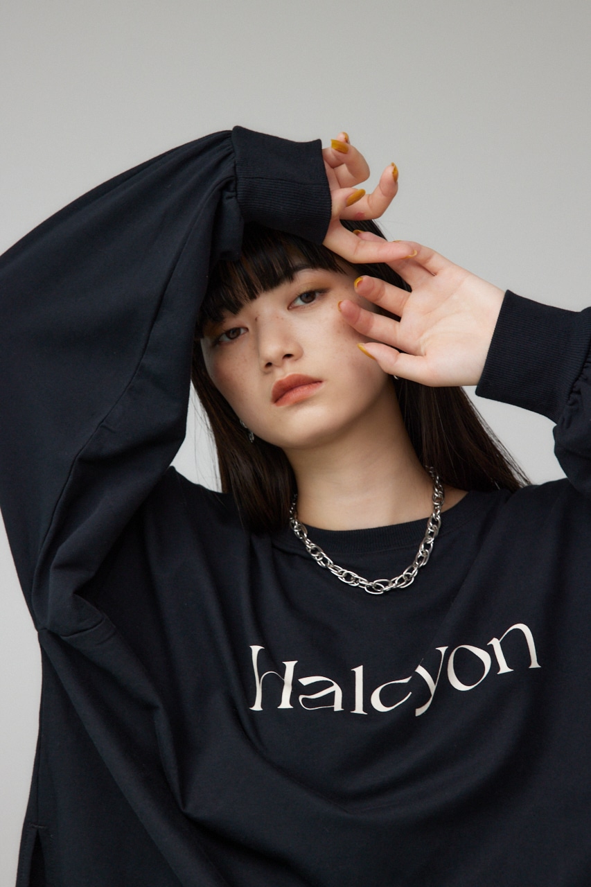 プリントウラケプルオーバー BLK FREE