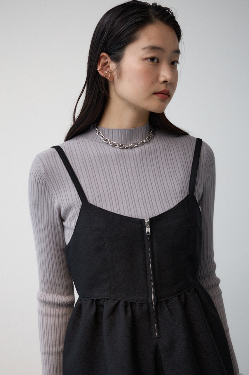 ジャガードフレアキャミ BLK FREE