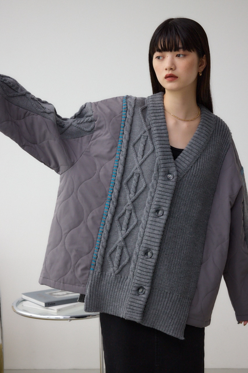 コンビネーションカーディガン GRY FREE