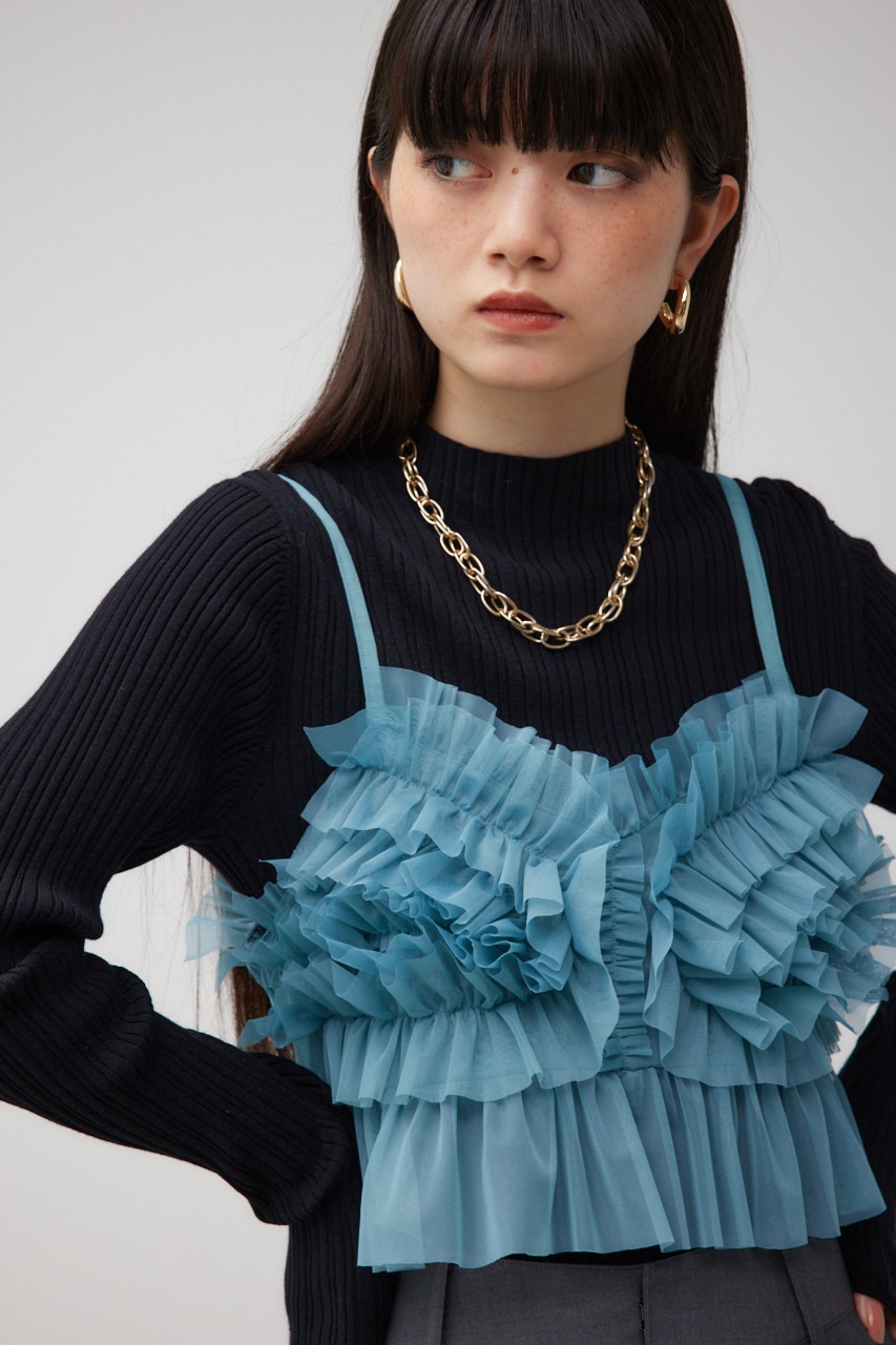 AZUL BY MOUSSY | チュールフリルビスチェ (キャミソール ) |SHEL