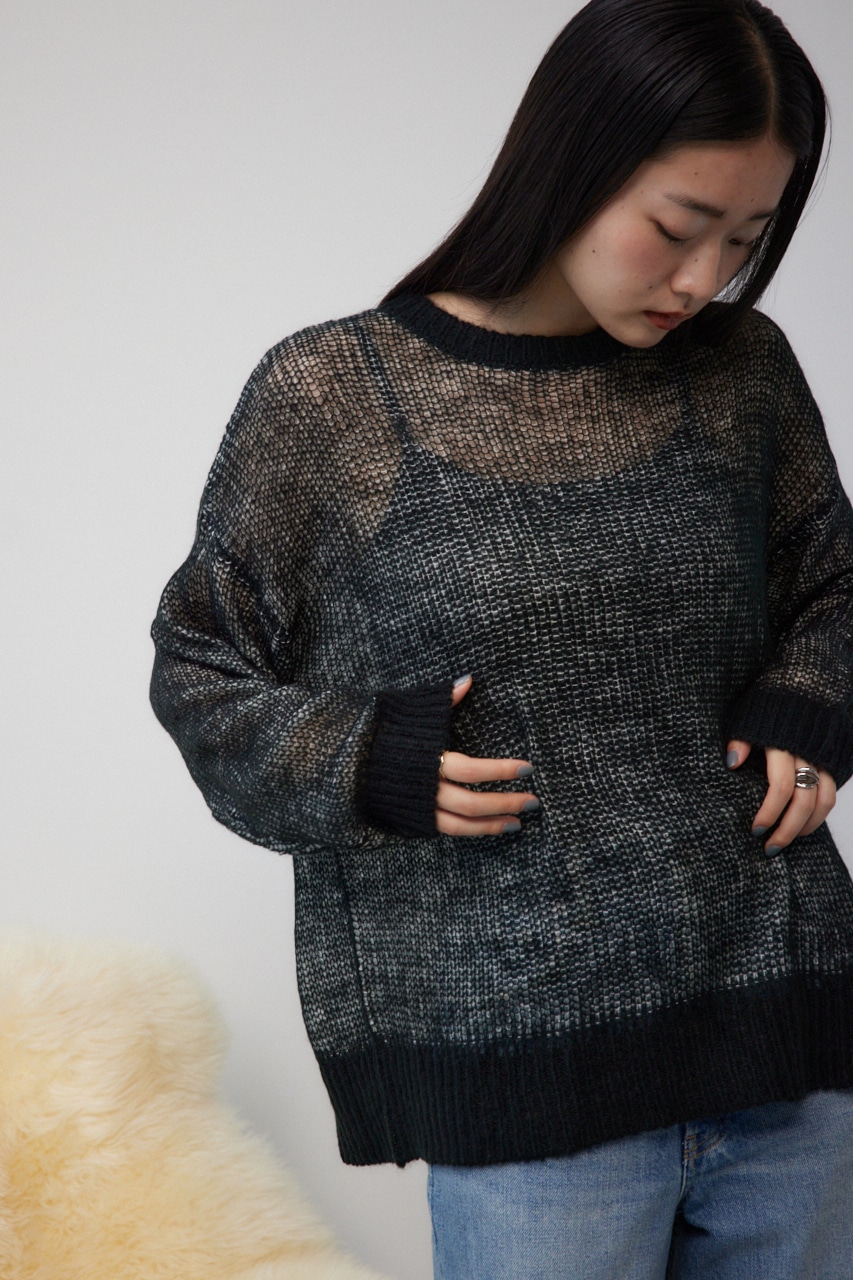 リバーシブルシアーニット BLK FREE