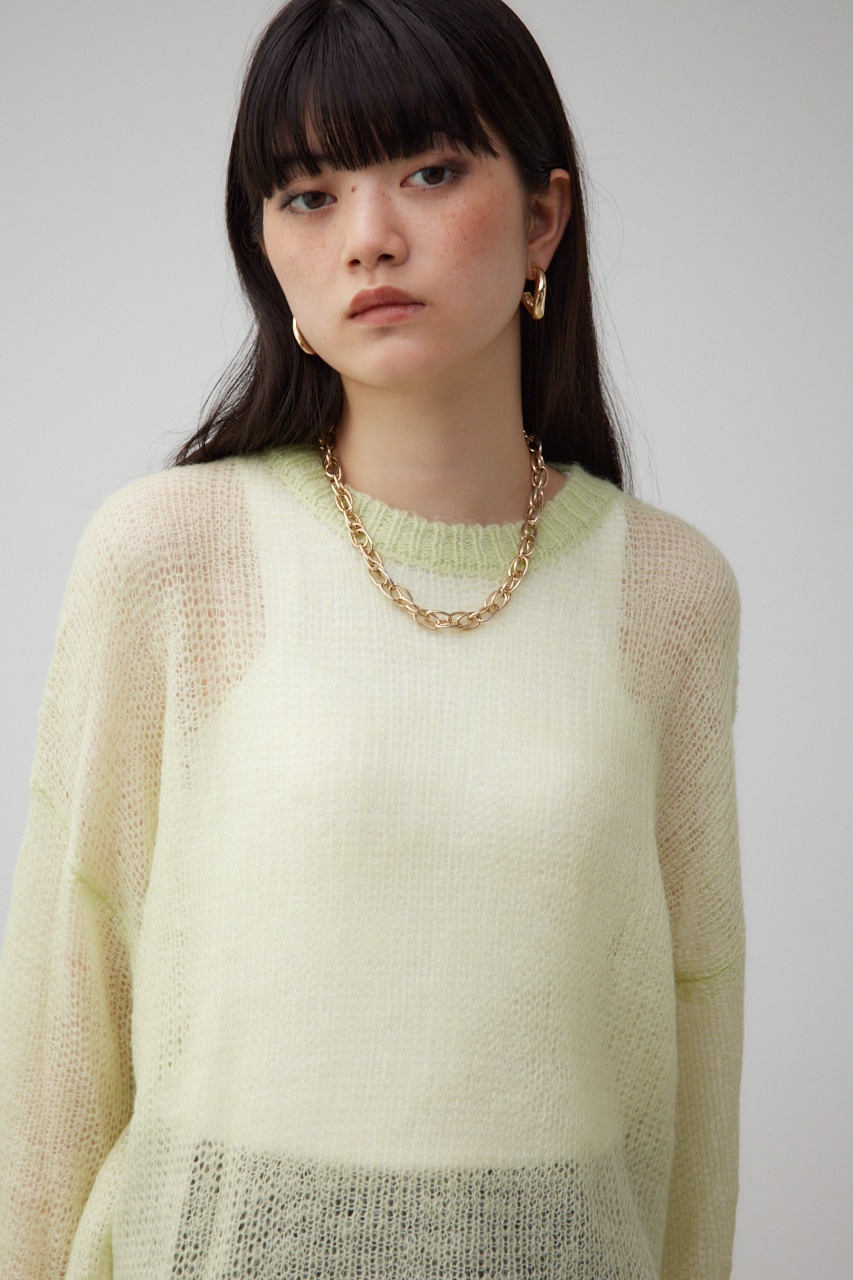 リバーシブルシアーニット LIME FREE