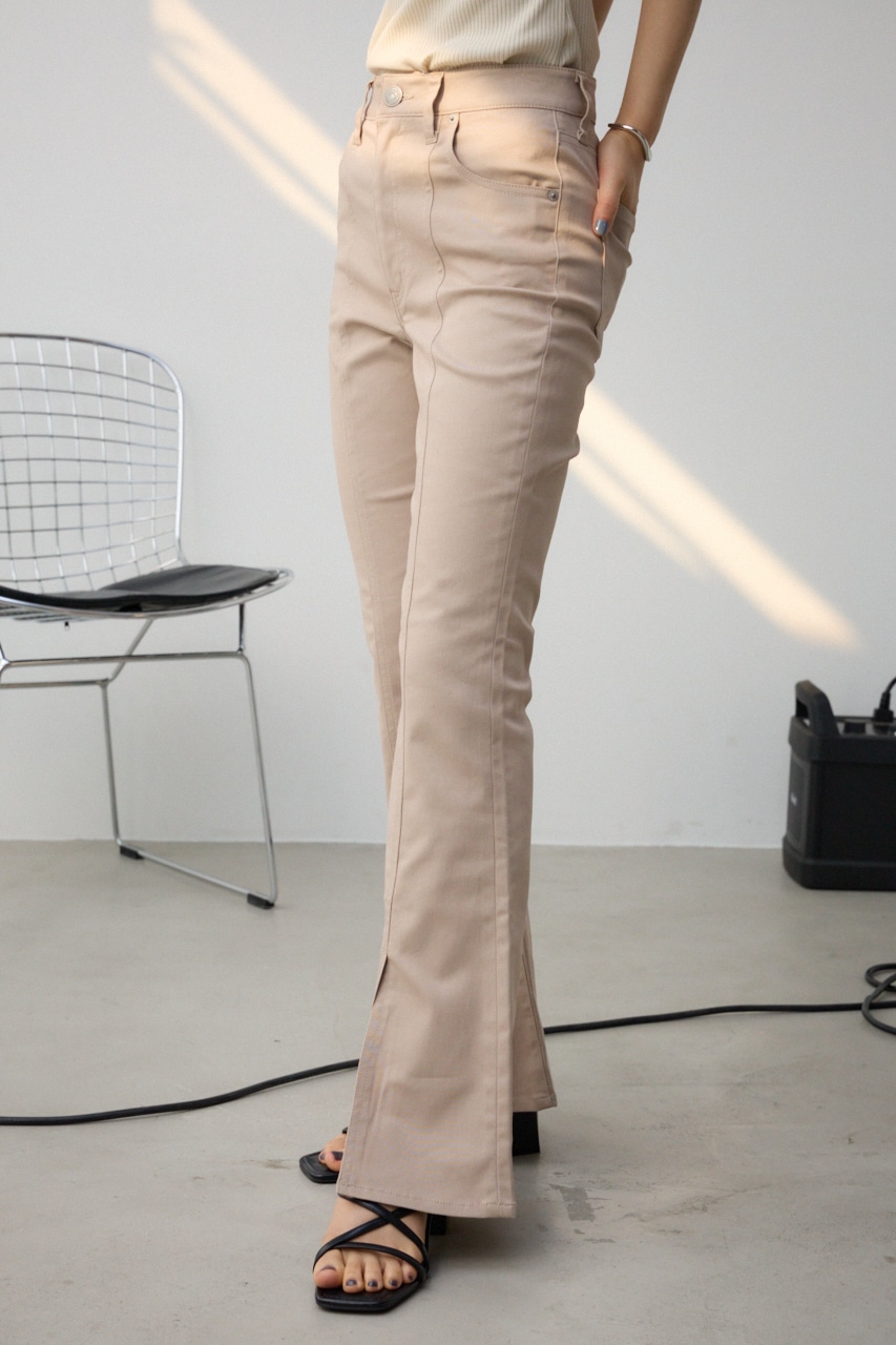 センタースリットカラーフレアパンツ BEG M