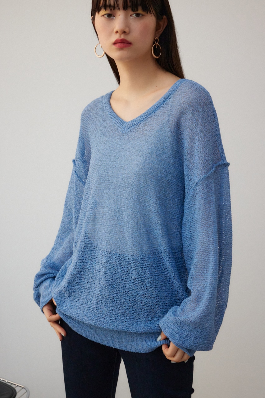 シアーグリッタールーズニット BLU FREE