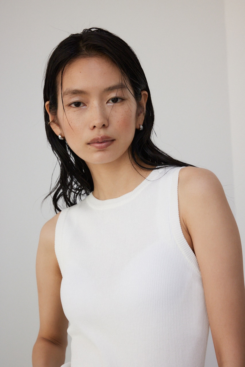 【PLUS】パッド付きニットタンク O/WHT FREE