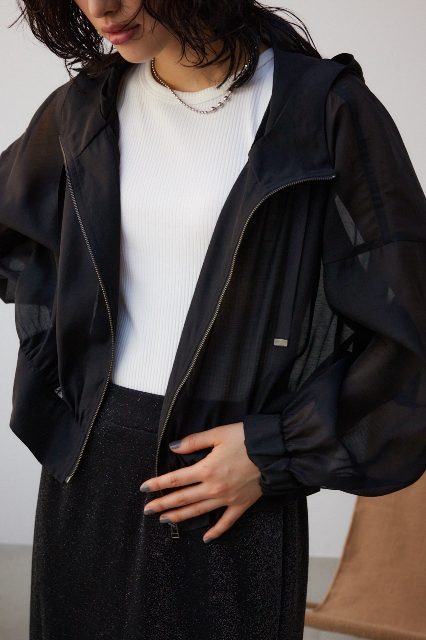 シアーフーディーブルゾン BLK FREE