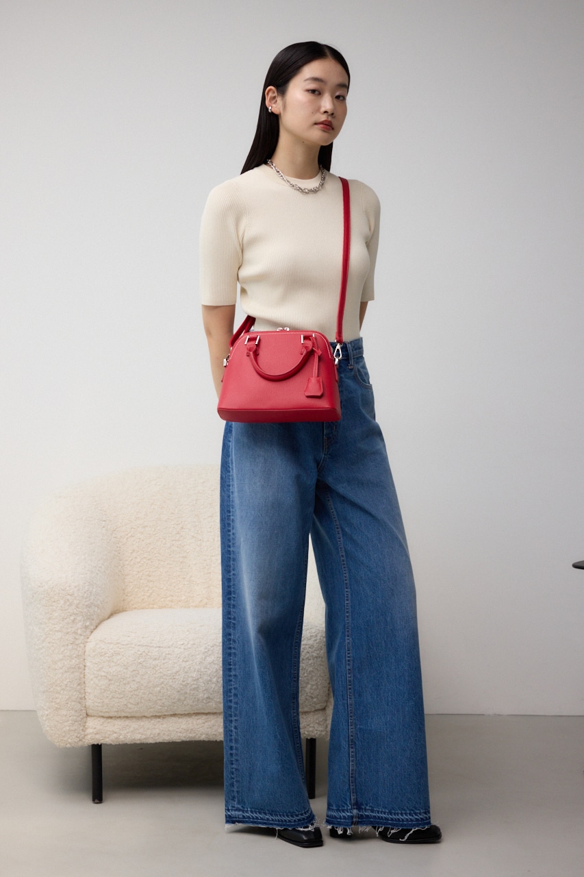 ダブルジッパーハンドバッグ RED FREE