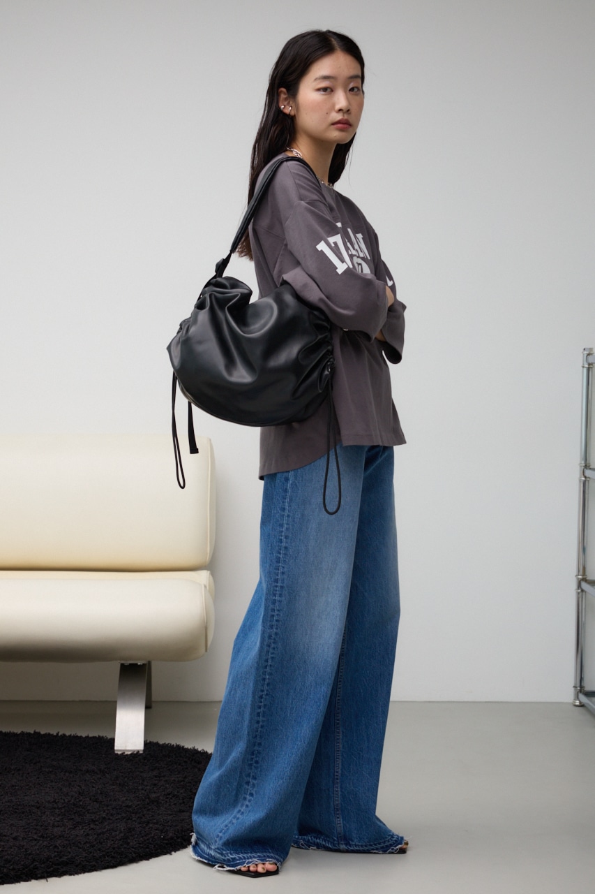 サイドギャザーパデットバッグ BLK FREE