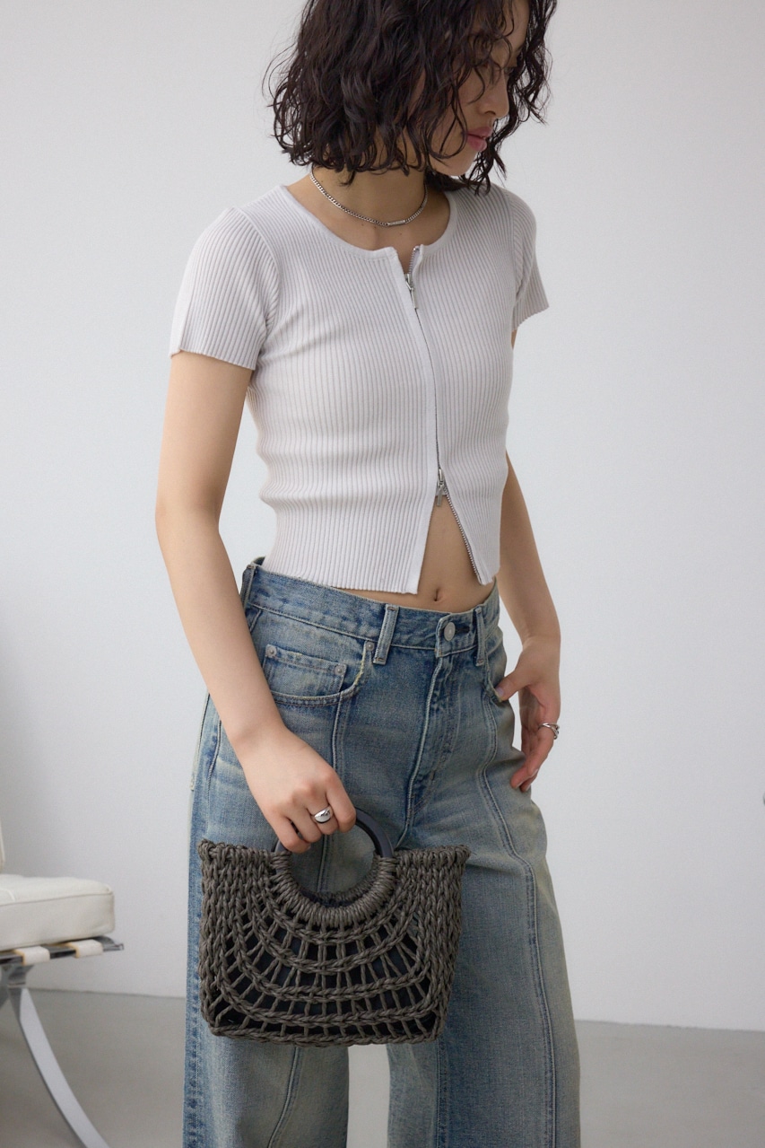 編み込みショルダーバッグ BLK FREE