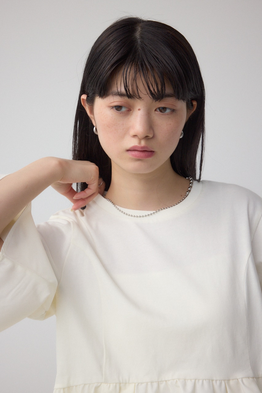 タックスリーブ半袖デザインカットトップス IVOY FREE