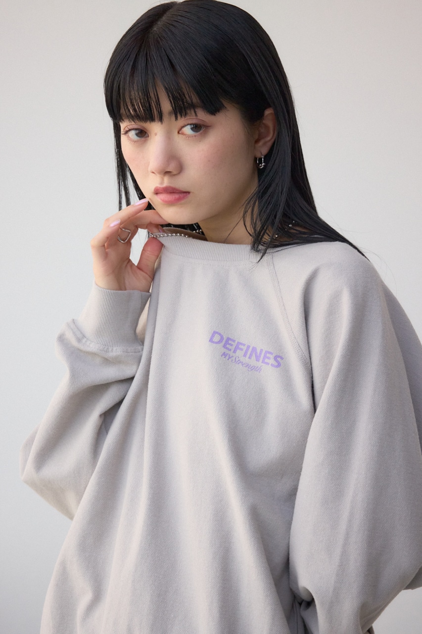 ミニウラケプリントトップス L/GRY FREE