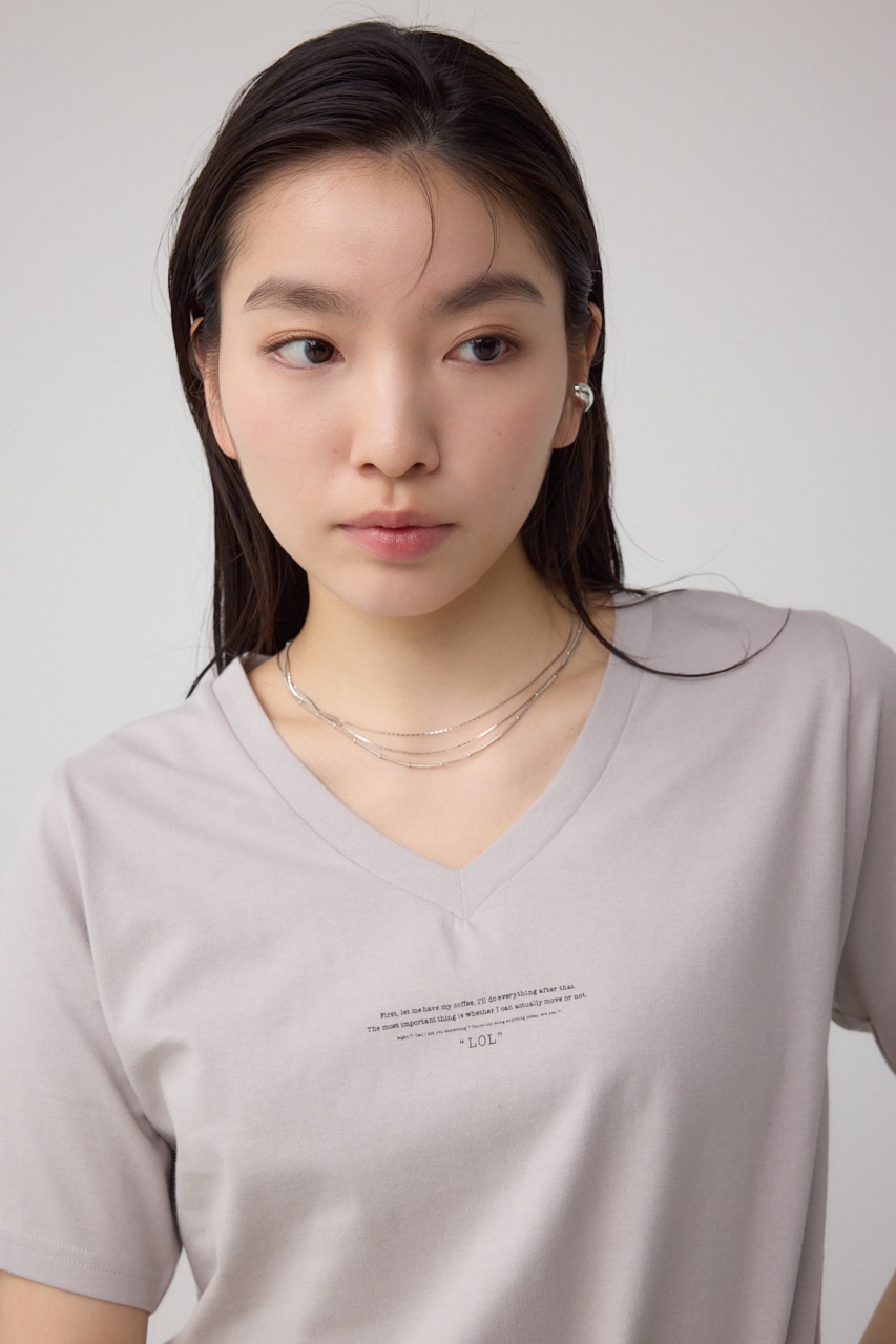 チェストメッセージロゴTシャツ L/GRY S