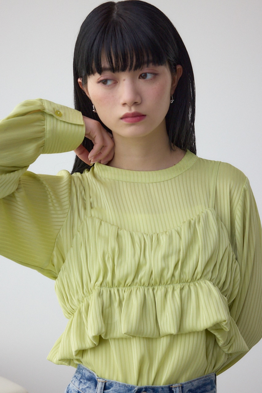 バルーンビスチェレイヤードセットブラウス LIME FREE